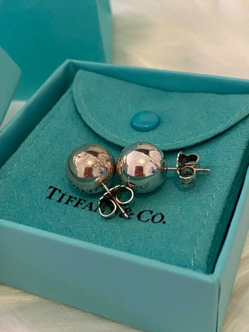-RARE/HARD TO FIND - Tiffany & Co 14mm XL Hardware balls earrings (RETIRED) - Picture 3 of 13